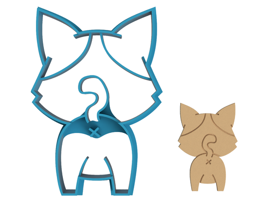 Looking Away Cat Butt - Cookie Cutter / Sugar Cookie / Fondant / Clay (0149)