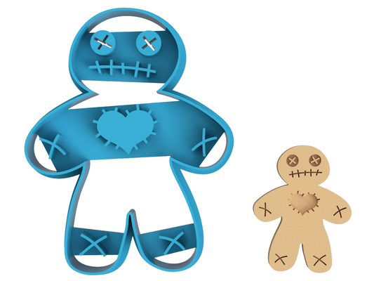 Voodoo Gingerbread Man Doll - Cookie Cutter / Fondant / Sugar Cookies / Clay (1109)