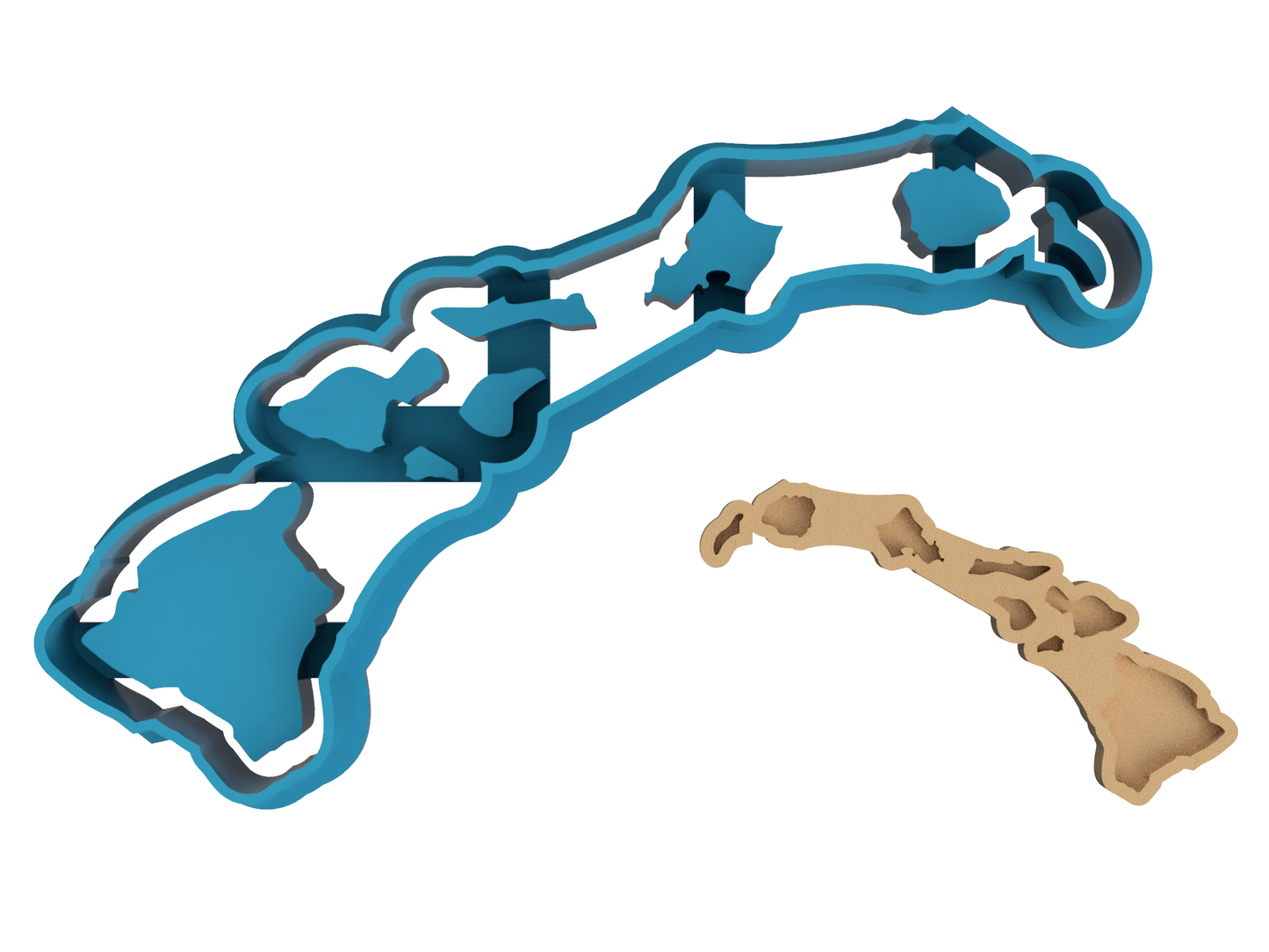 Hawaii Outline - Cookie Cutter / Sugar Cookie / Fondant / Clay (1176)