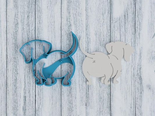 Daschund Looking Away Butt - Cookie Cutter - Fondant - Sugar Cookies - Clay (0124)