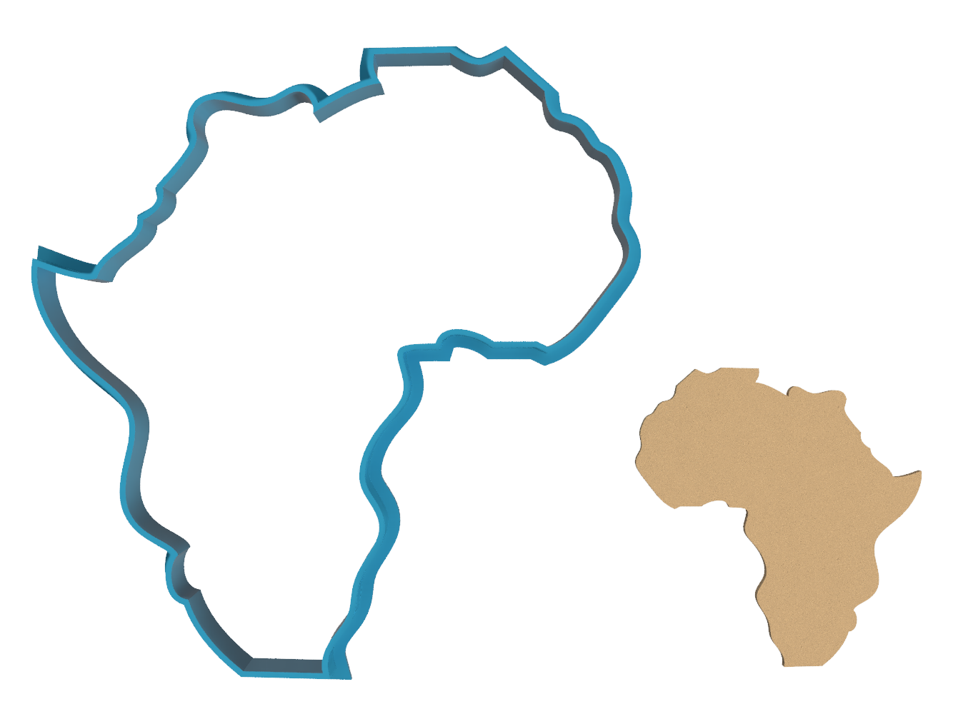 Africa Outline - Continent - Cookie Cutter / Sugar Cookie / Fondant / Clay (1036)