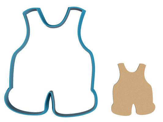 Baby Overalls Outline - Cookie Cutter / Sugar Cookie / Fondant / Clay (1490)