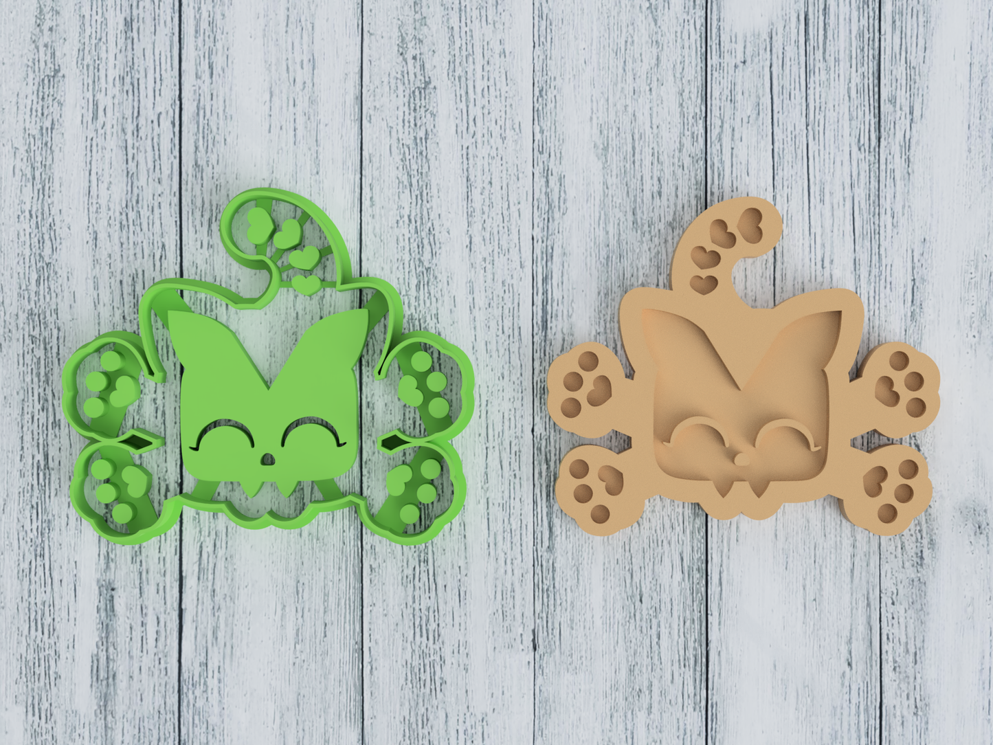 Batsy Cat Logo - Squaredy Cats - Cookie Cutter / Sugar Cookie / Fondant / Clay (2.6)