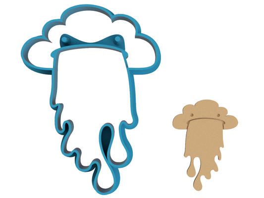 Cartoon Cloud Puking Rainbow - Cookie Cutter / Sugar Cookie / Fondant / Clay (0058)