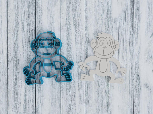 Cartoon Monkey Cookie Cutter / Sugar Cookie / Fondant / Clay (1343)