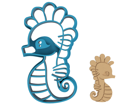 Cartoon Sea Horse - Cookie Cutter / Sugar Cookie / Fondant / Clay (0072)