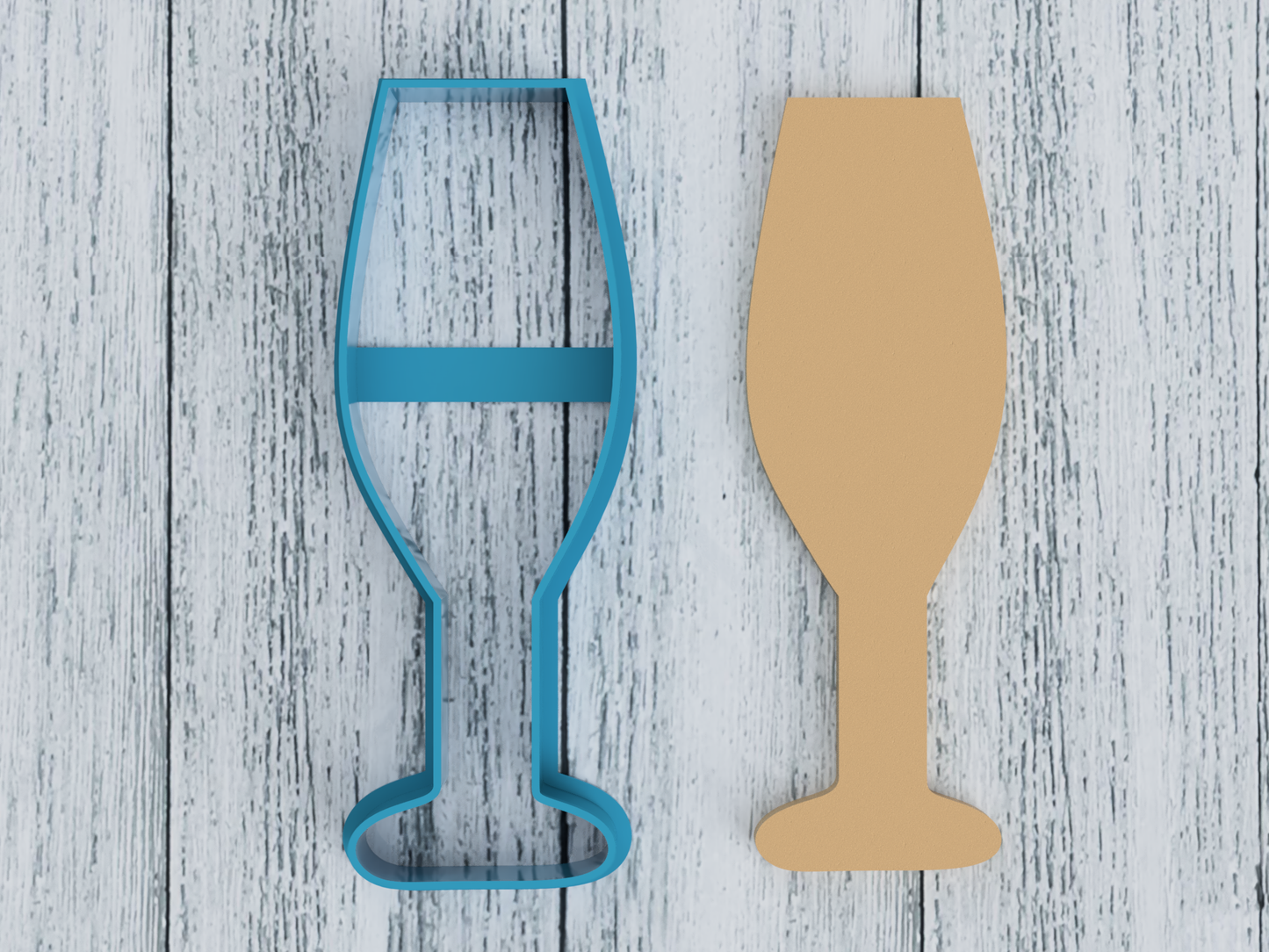 Champagne Glass - Cookie Cutter / Sugar Cookie / Fondant / Clay (1453)