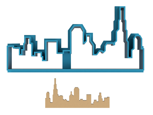 Chicago Skyline - Cookie Cutter / Sugar Cookie / Fondant / Clay (1377)