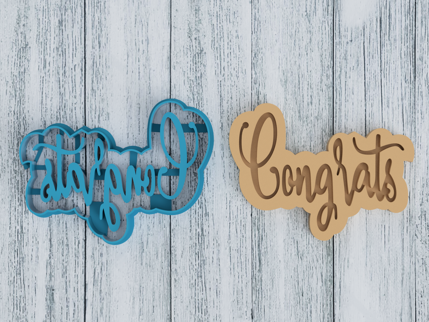 Congrats - Cookie Cutter / Sugar Cookie / Fondant / Clay (1035)