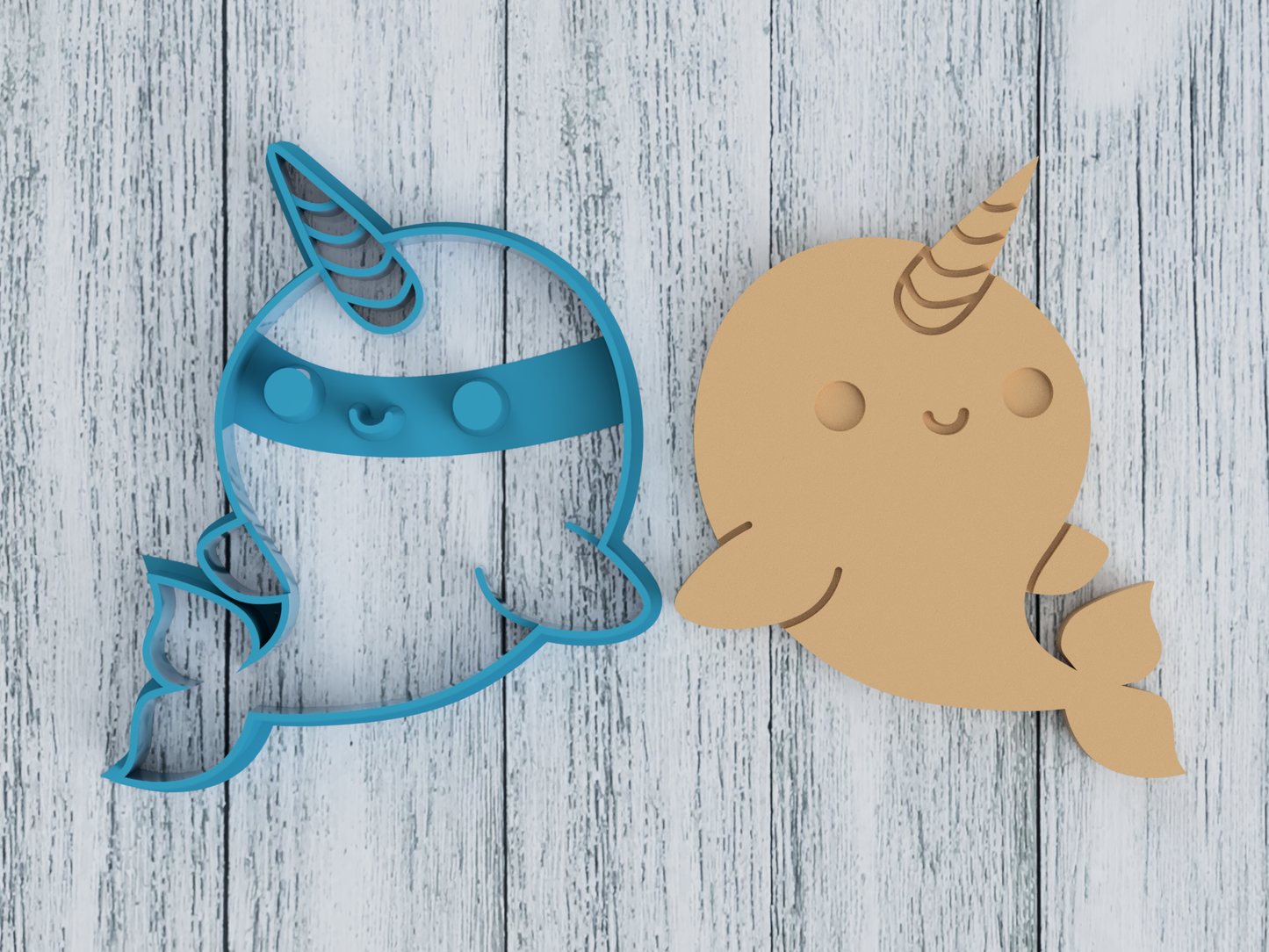 Cute Cartoon Narwhal - Cookie Cutter / Sugar Cookie / Fondant / Clay (0057)