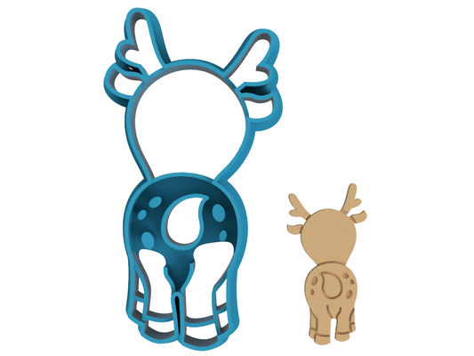 Cute Deer Butt - Christmas - Cookie Cutter / Sugar Cookie / Fondant / Clay (0134)