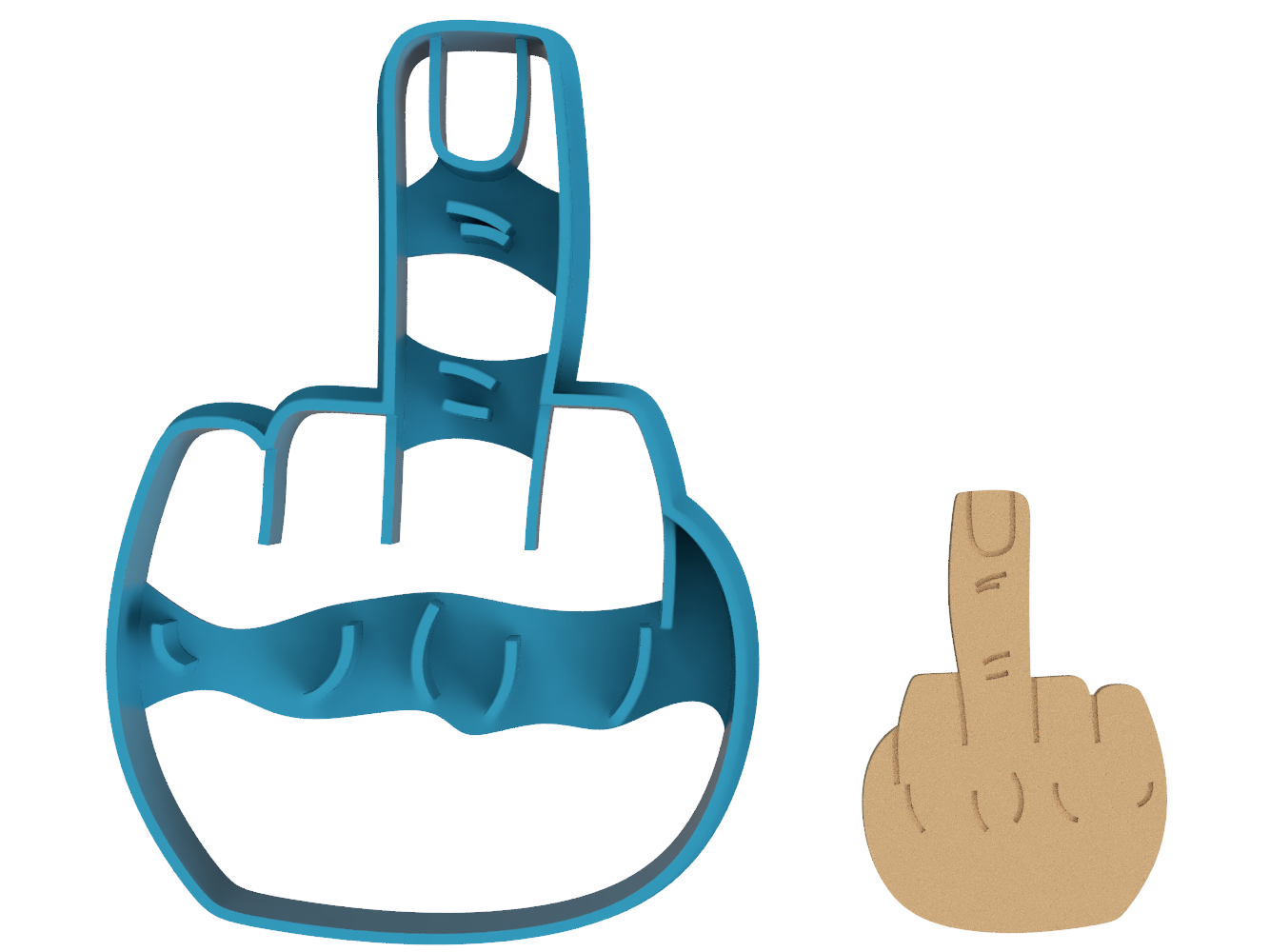 Detailed Middle Finger - Cookie Cutter / Sugar Cookie / Fondant / Clay (0008)