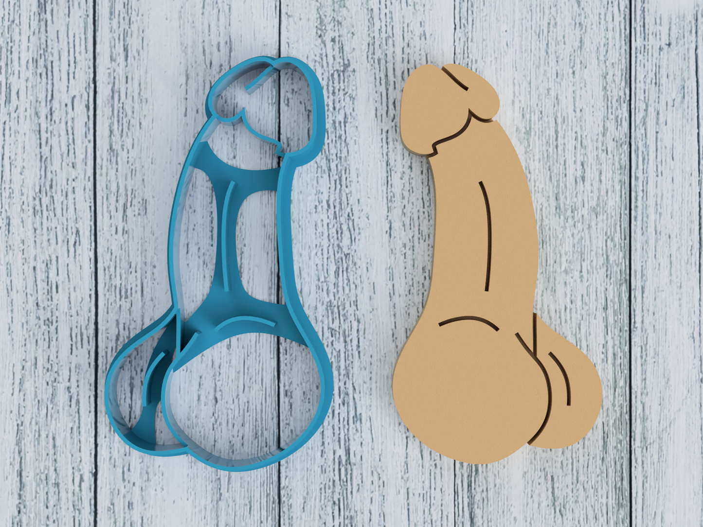 Naughty - Detailed Penis - Cookie Cutter / Sugar Cookie / Fondant / Clay (0021)