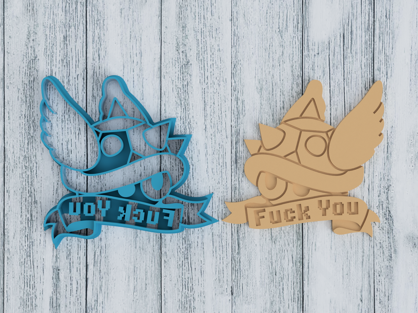 Fuck You Blue Turtle Shell - Cookie Cutter / Sugar Cookie / Fondant / Clay (0191)