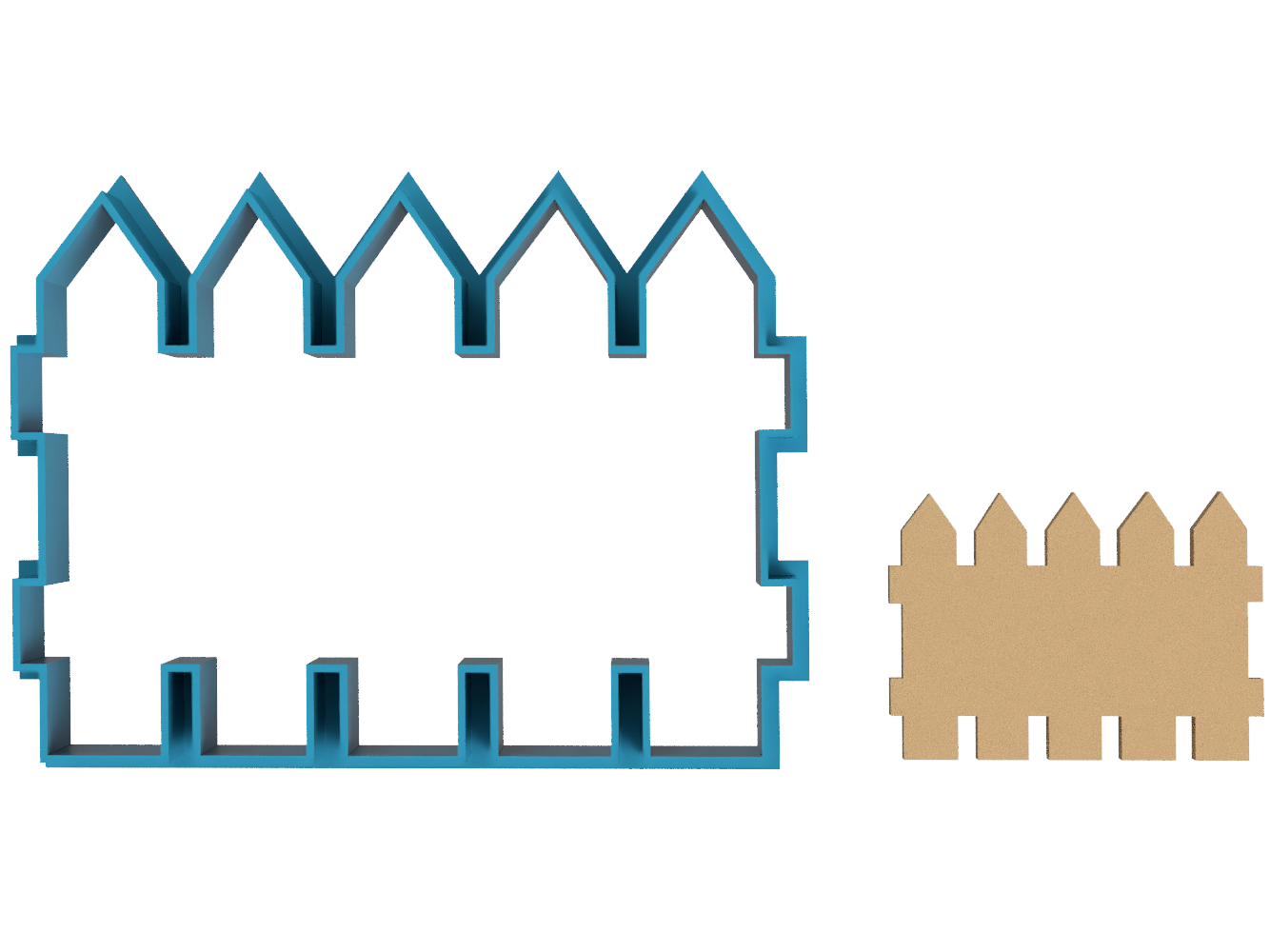 Fence Outline - Cookie Cutter / Sugar Cookie / Fondant / Clay (1089)