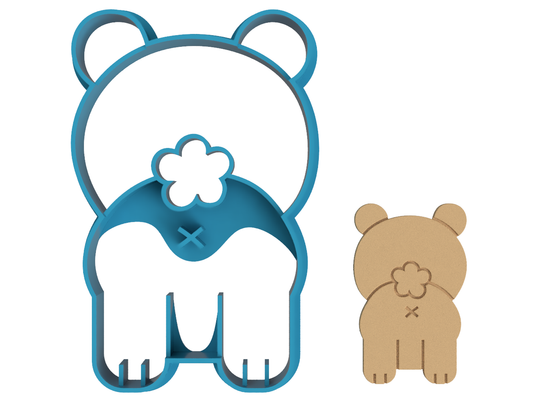 Fluffy Tailed Bear Butt - Cookie Cutter / Sugar Cookie / Fondant / Clay (0154)