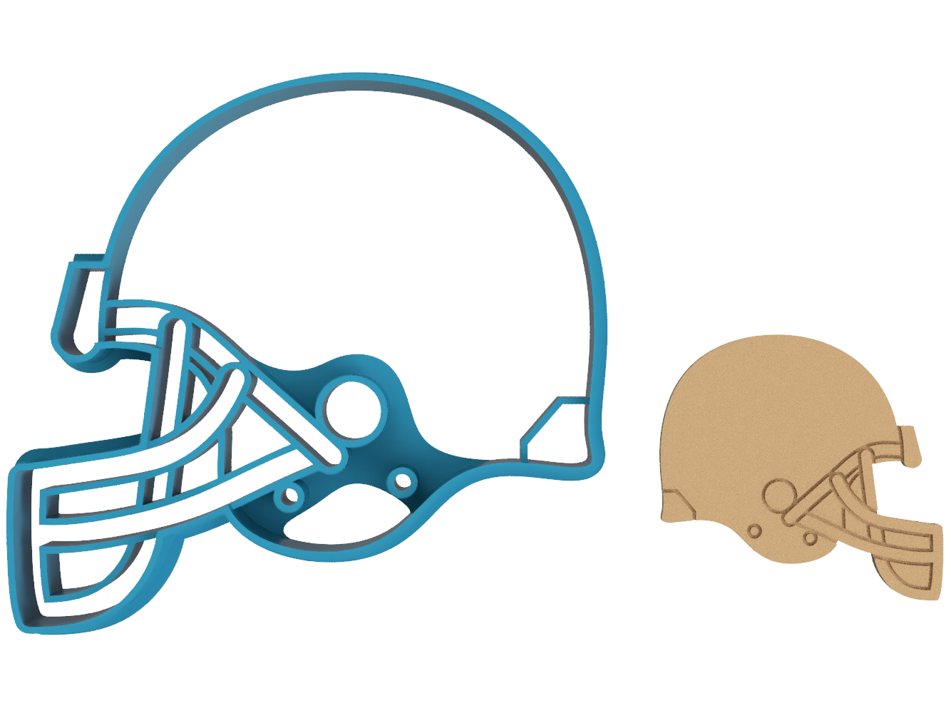 Football Helmet - Cookie Cutter / Sugar Cookie / Fondant / Clay (0077)