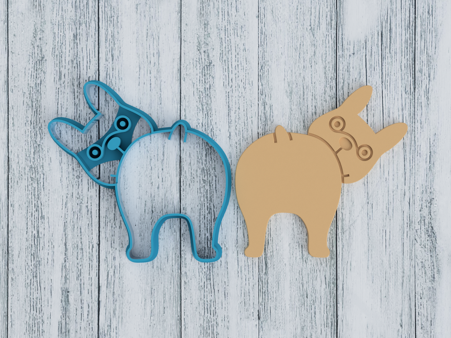 French Bulldog Dog Butt - Cookie Cutter / Sugar Cookie / Fondant / Clay (0119)