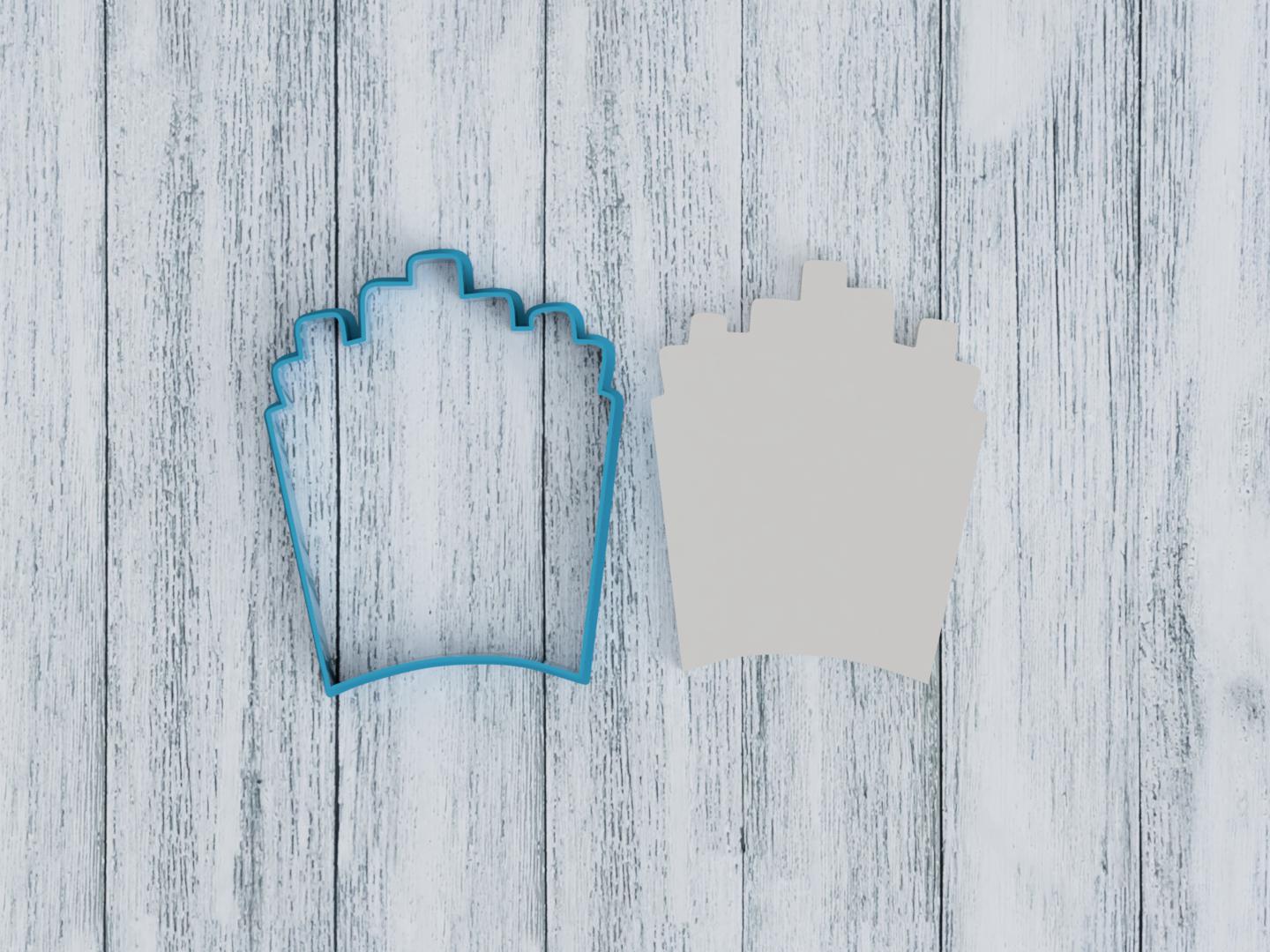 French Fries Cookie Cutter / Sugar Cookie / Fondant / Clay (1262)