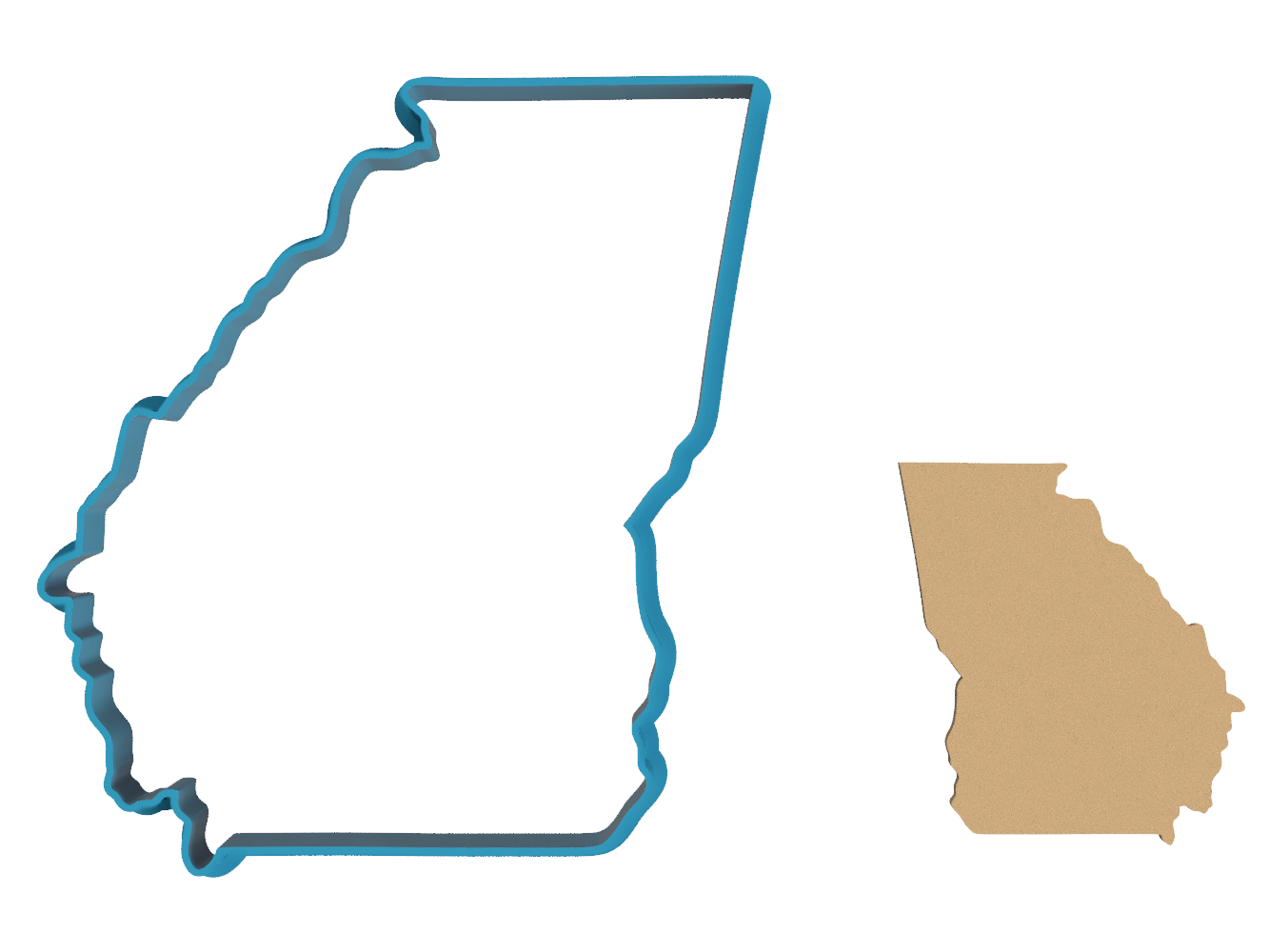 Georgia State Outline - Cookie Cutter / Sugar Cookie / Fondant / Clay (0270)