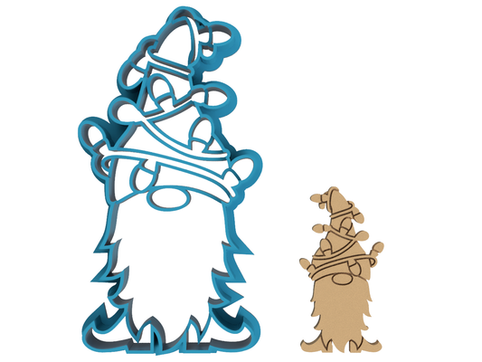 Gnome with Christmas Lights - Cookie Cutter / Sugar Cookie / Fondant / Clay (0293)