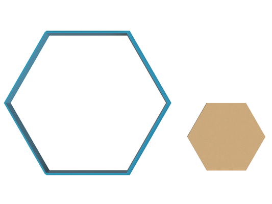 Hexagon Outline - Cookie Cutter / Sugar Cookie / Fondant / Clay (1172)