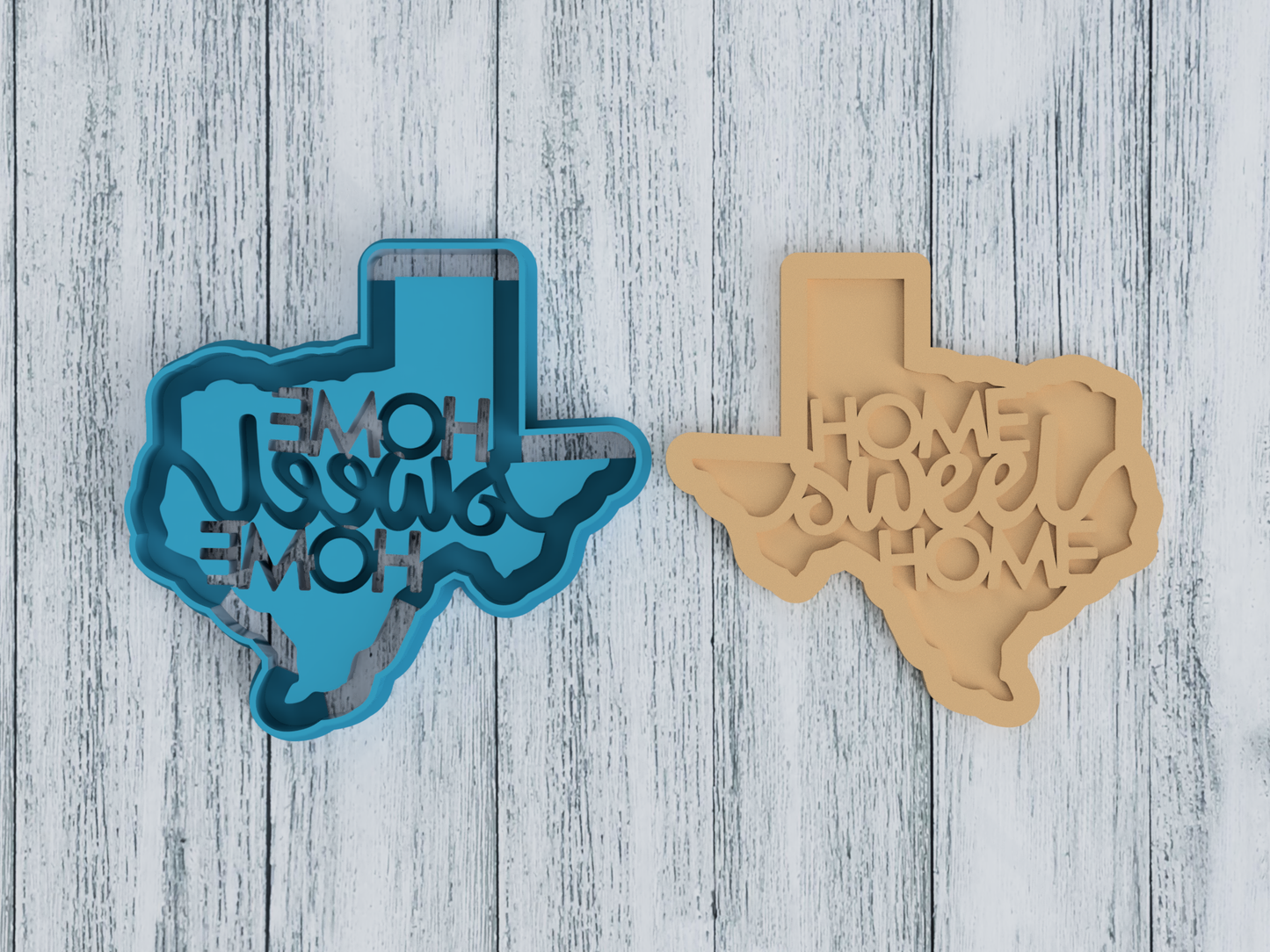 Home Sweet Home Texas - Cookie Cutter / Sugar Cookie / Fondant / Clay (0192)