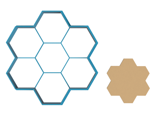 Honeycomb Outline - Cookie Cutter / Sugar Cookie / Fondant / Clay (1460)