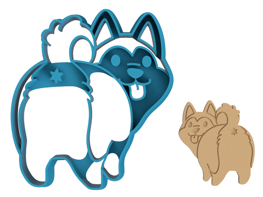 Husky Dog Butt - Cookie Cutter / Sugar Cookie / Fondant / Clay (0184)