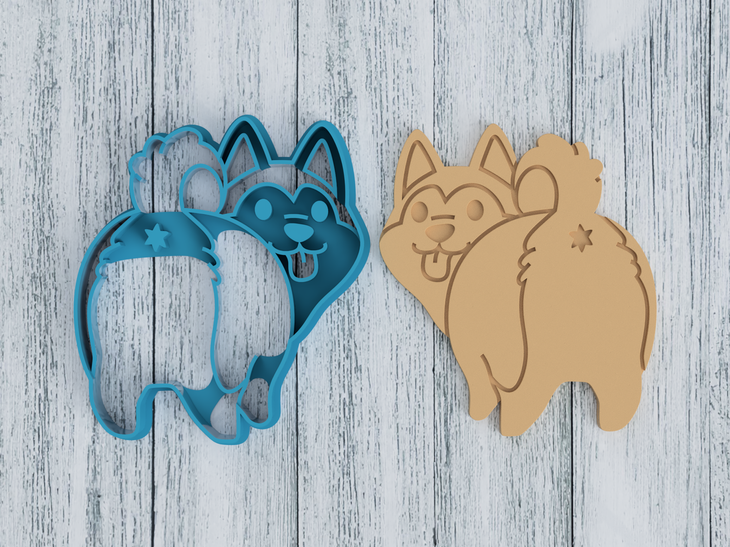 Husky Dog Butt - Cookie Cutter / Sugar Cookie / Fondant / Clay (0184)