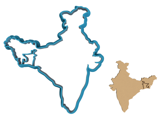 India Outline - Cookie Cutter / Sugar Cookie / Fondant / Clay (0271)