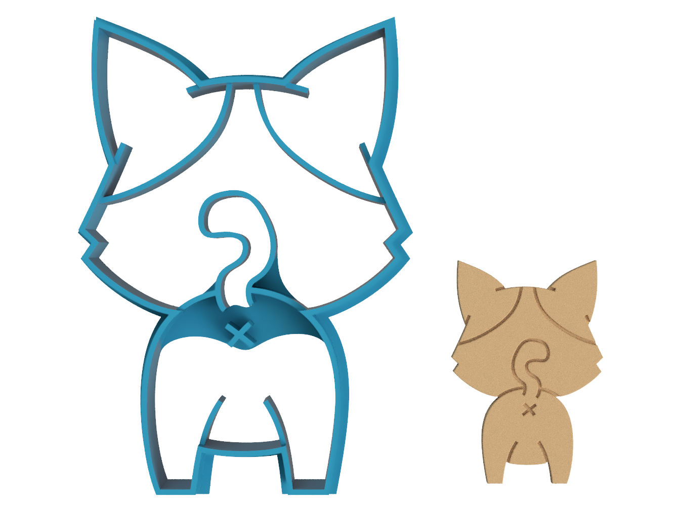 Looking Away Cat Butt - Cookie Cutter / Sugar Cookie / Fondant / Clay (0149)