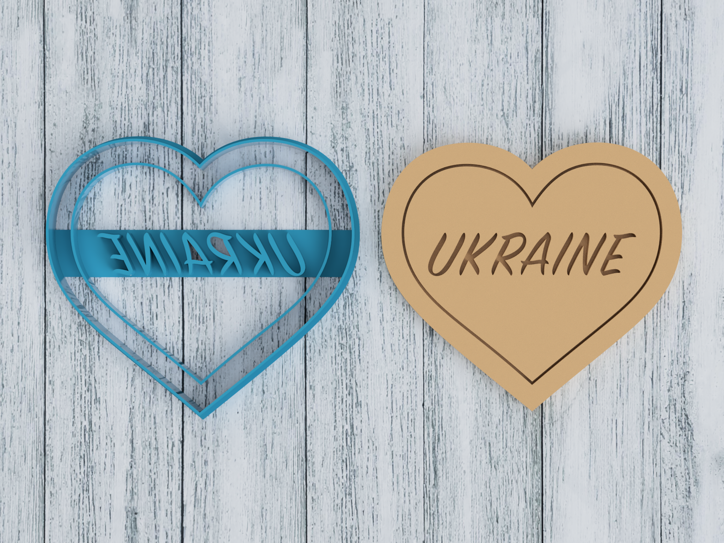 Love Ukraine  - Cookie Cutter / Sugar Cookie / Fondant / Clay (1023)