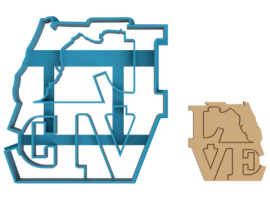 Love with Florida O - Cookie Cutter / Sugar Cookie / Fondant / Clay (0033)