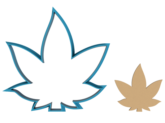 Marijuana Leaf Outline - Cookie Cutter / Sugar Cookie / Fondant / Clay (1066)