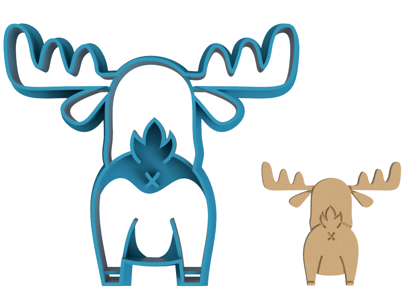 Moose Butt - Cookie Cutter / Sugar Cookie / Fondant / Clay (0152)