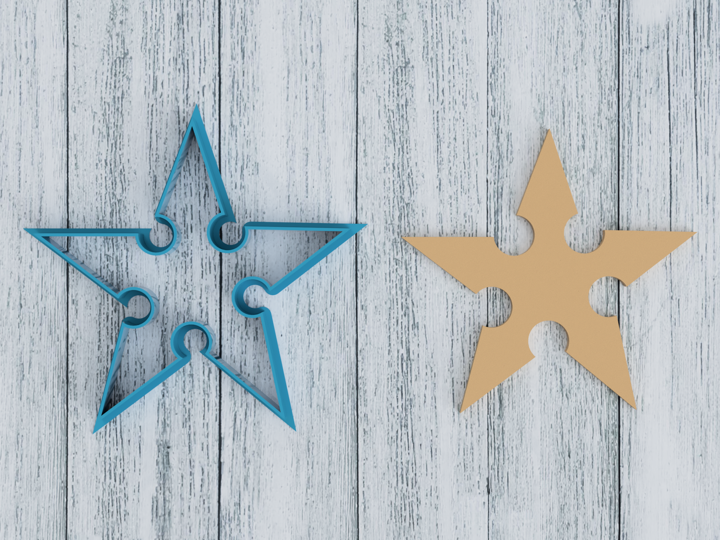 Ninja Star - Cookie Cutter / Sugar Cookie / Fondant / Clay (1320)