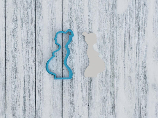 Pregnant Woman Cookie Cutter / Sugar Cookie / Fondant / Clay (1220)