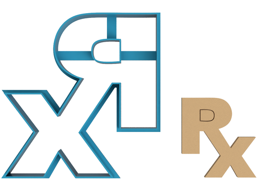 RX Medical Symbol - Cookie Cutter / Sugar Cookie / Fondant / Clay (1298)