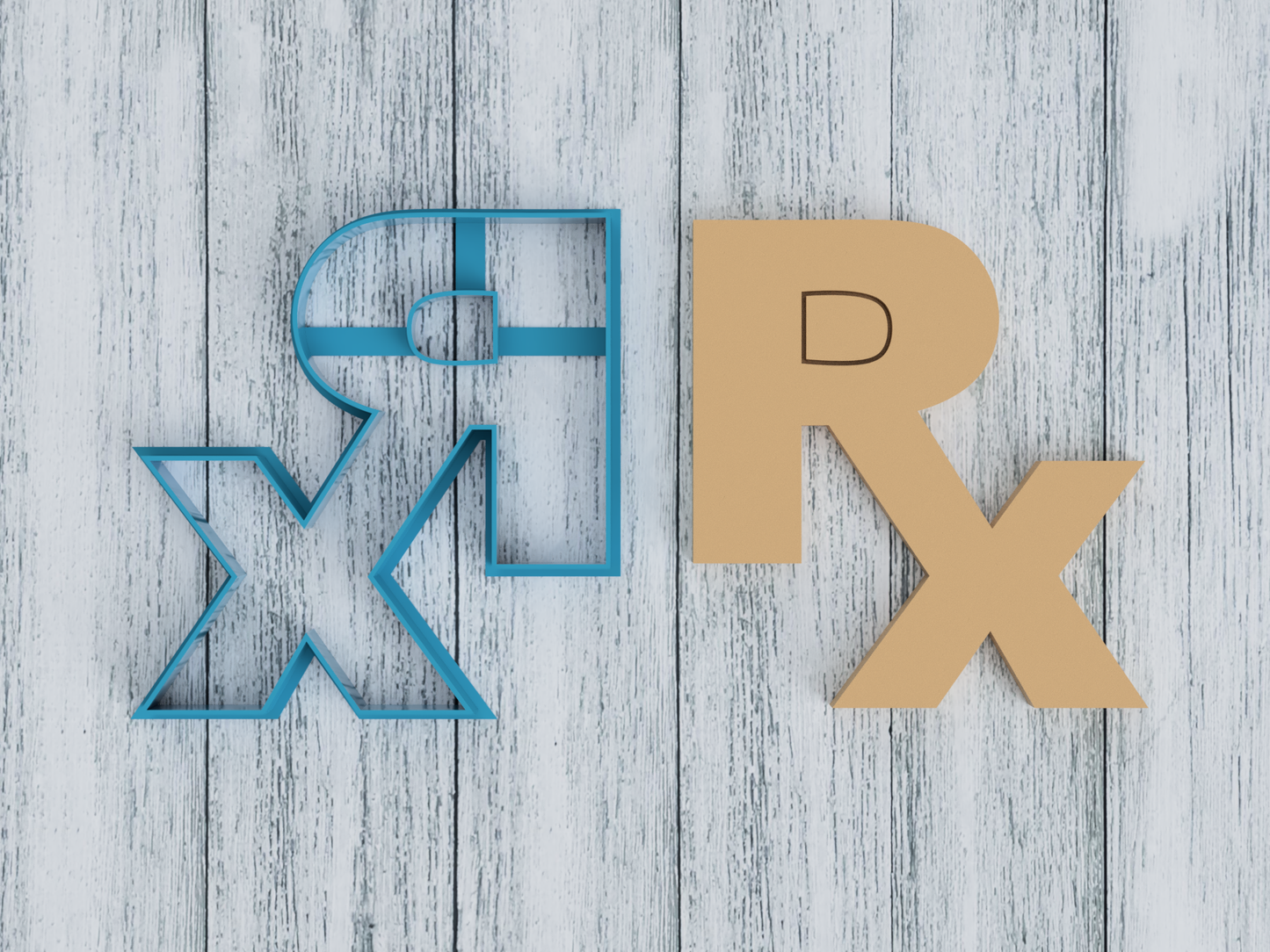 RX Medical Symbol - Cookie Cutter / Sugar Cookie / Fondant / Clay (1298)