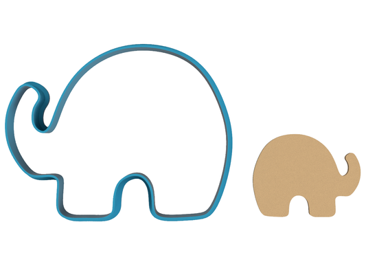 Round Elephant Outline - Cookie Cutter / Sugar Cookie / Fondant / Clay (1211)