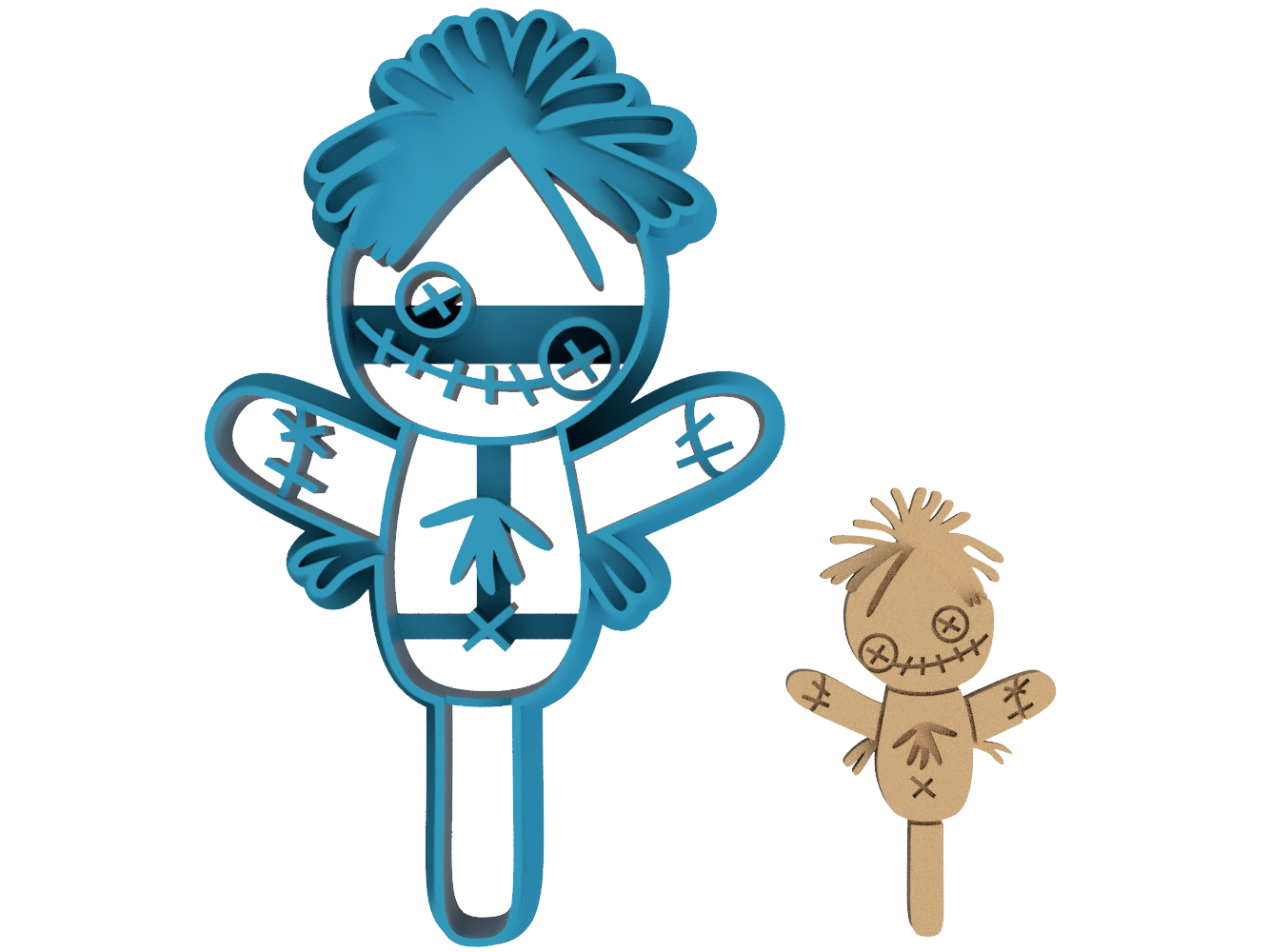 Scarecrow Voodoo Doll - Cookie Cutter / Fondant / Sugar Cookies / Clay (1401)