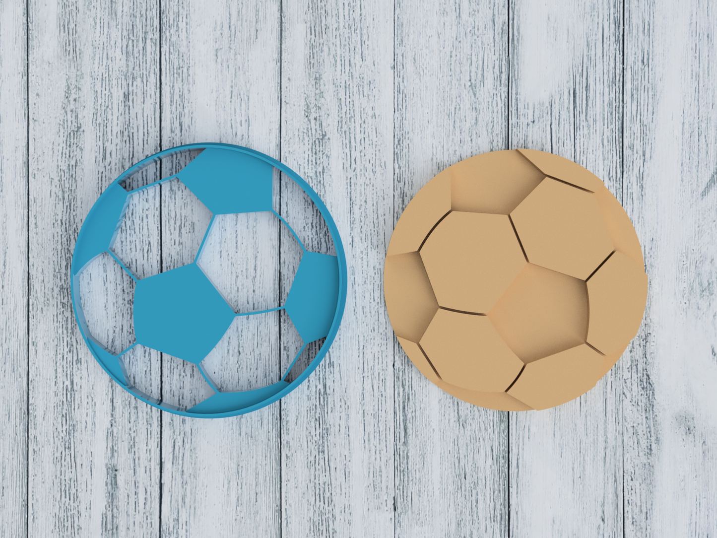 Soccer Ball with Imprints - Cookie Cutter / Sugar Cookie / Fondant / Clay (1344)