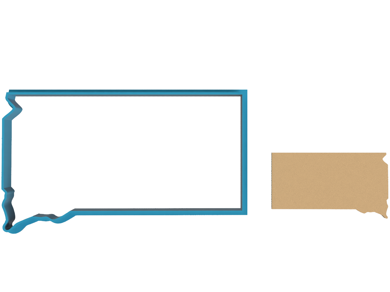South Dakota State Outline - Cookie Cutter / Sugar Cookie / Fondant / Clay (1104)