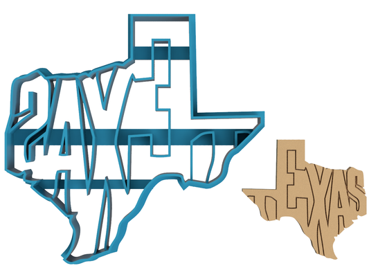 Texas with Full Name Inside - Cookie Cutter / Sugar Cookie / Fondant / Clay (0034)