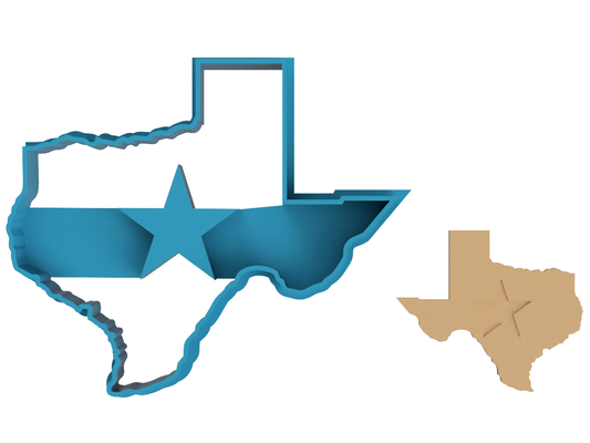 Texas with Lone Star - Cookie Cutter / Sugar Cookie / Fondant / Clay (0031)