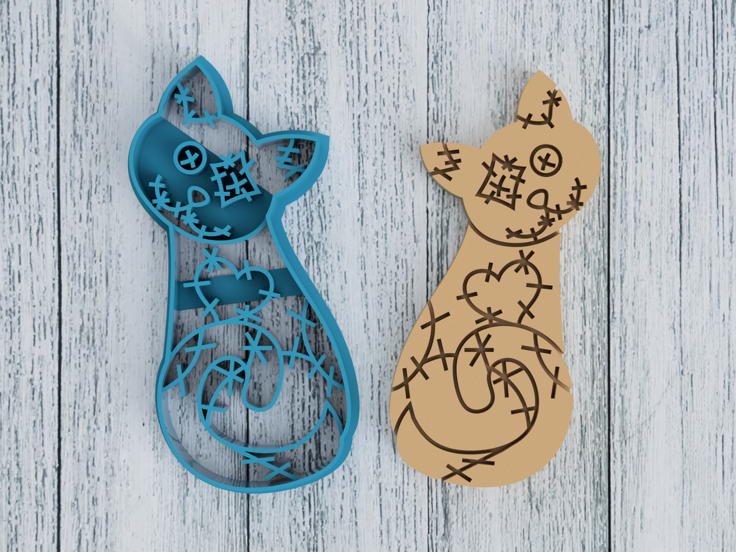 Cat Voodoo Doll - Cookie Cutter - Fondant - Sugar Cookies - Clay (1108)