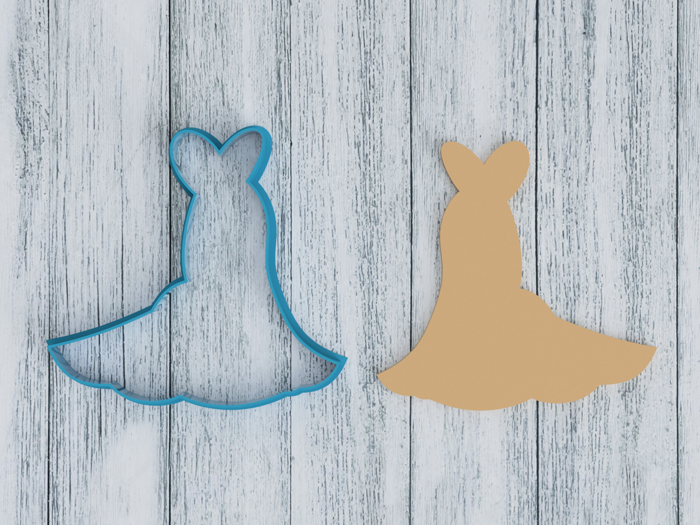 Wedding Dress - Cookie Cutter / Sugar Cookie / Fondant / Clay (1284)