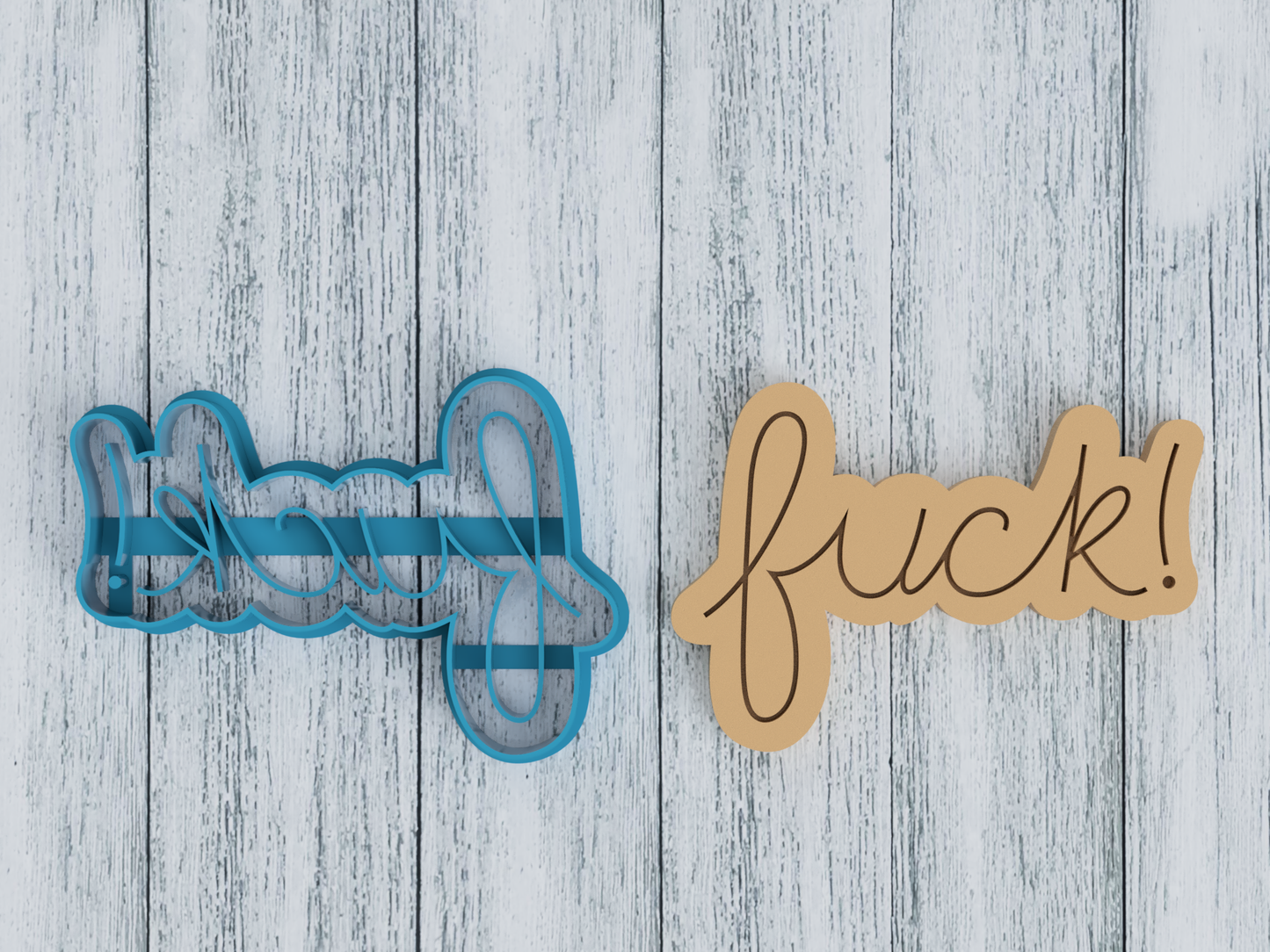 fuck! - Cookie Cutter / Sugar Cookie / Fondant / Clay (1003)